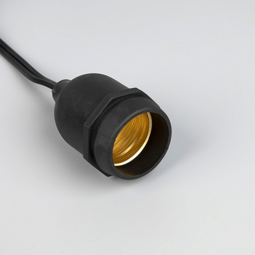 													Белт-лайт кабель со свесами 10 и 20 см шаг 50 см пластик черный уличный (IP54) E27 10 м 7859951 фото 5